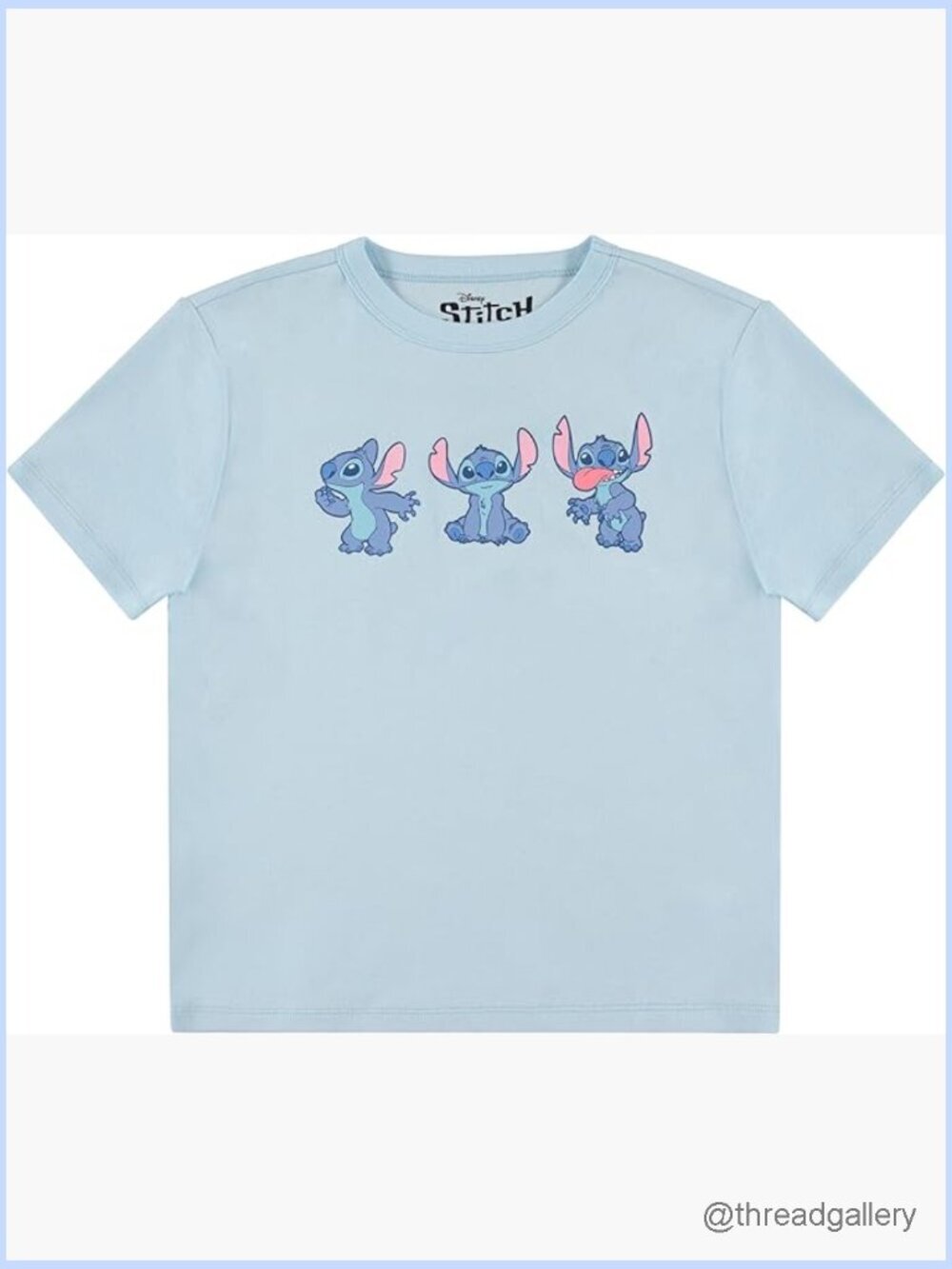 Tie Front Lilo and Stitch Graphic Tee Short Sleeve Crew Neck Cotton